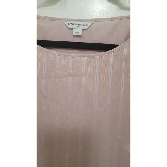 BANANA REPUBLIC WOMEN'S LONG SLEEVE METALLIC BROWN GOLD/SILVE STRAP TIE ON THE S - Picture 10 of 10